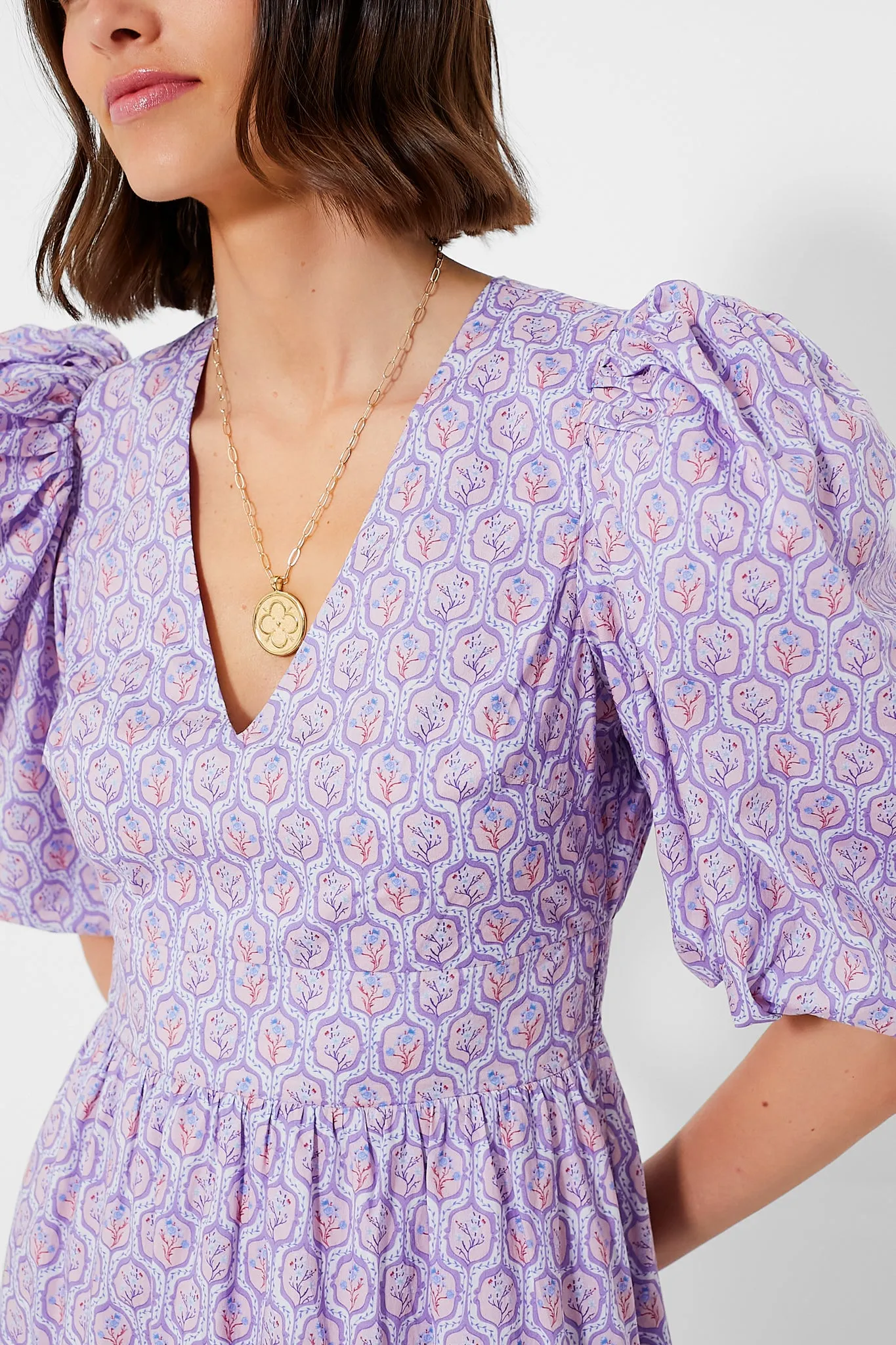 Lilac and Blush Icon Floral Lindley Dress sold by Tuckernuck product image thumbnail 5