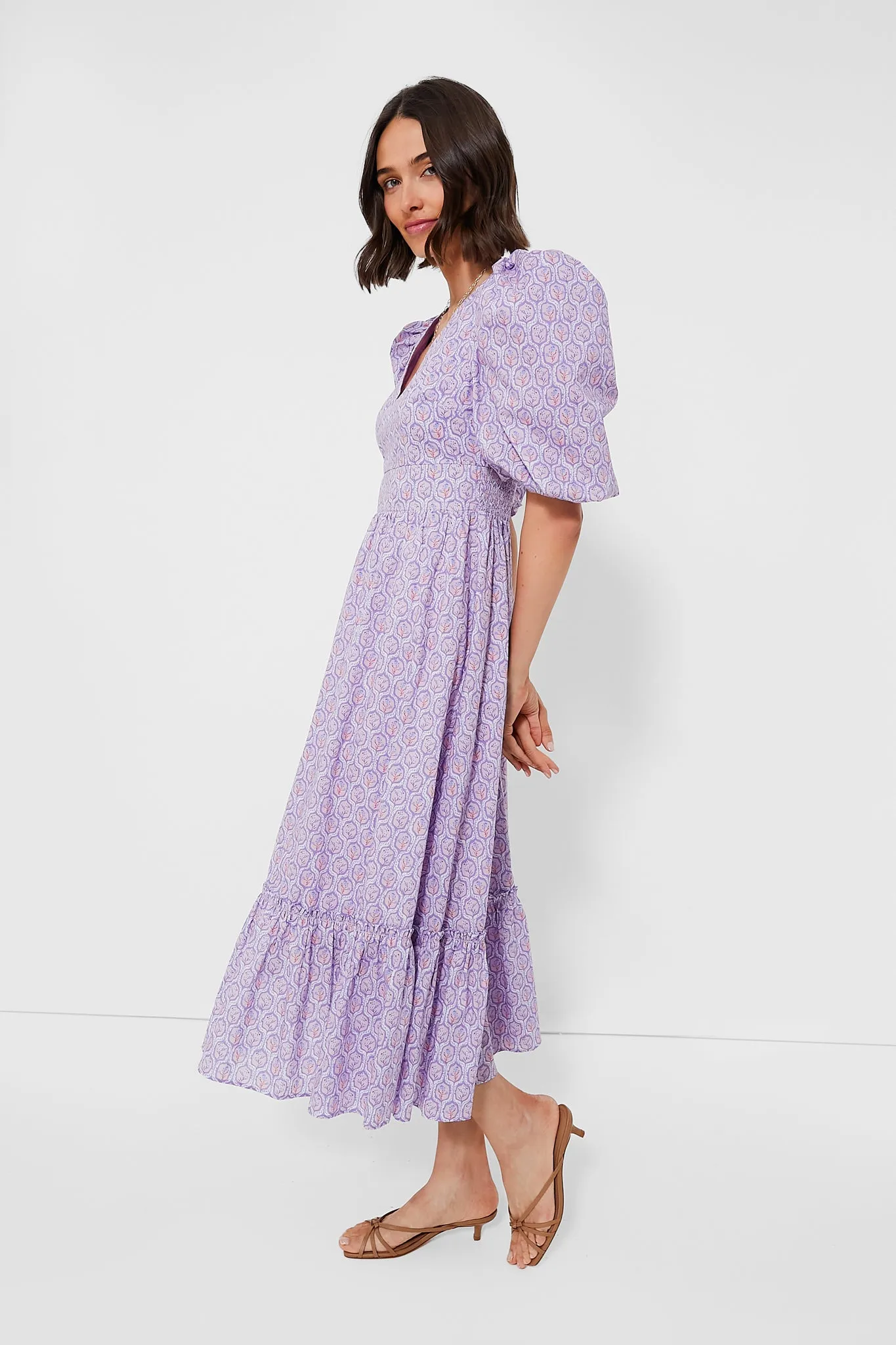 Lilac and Blush Icon Floral Lindley Dress sold by Tuckernuck product image thumbnail 3