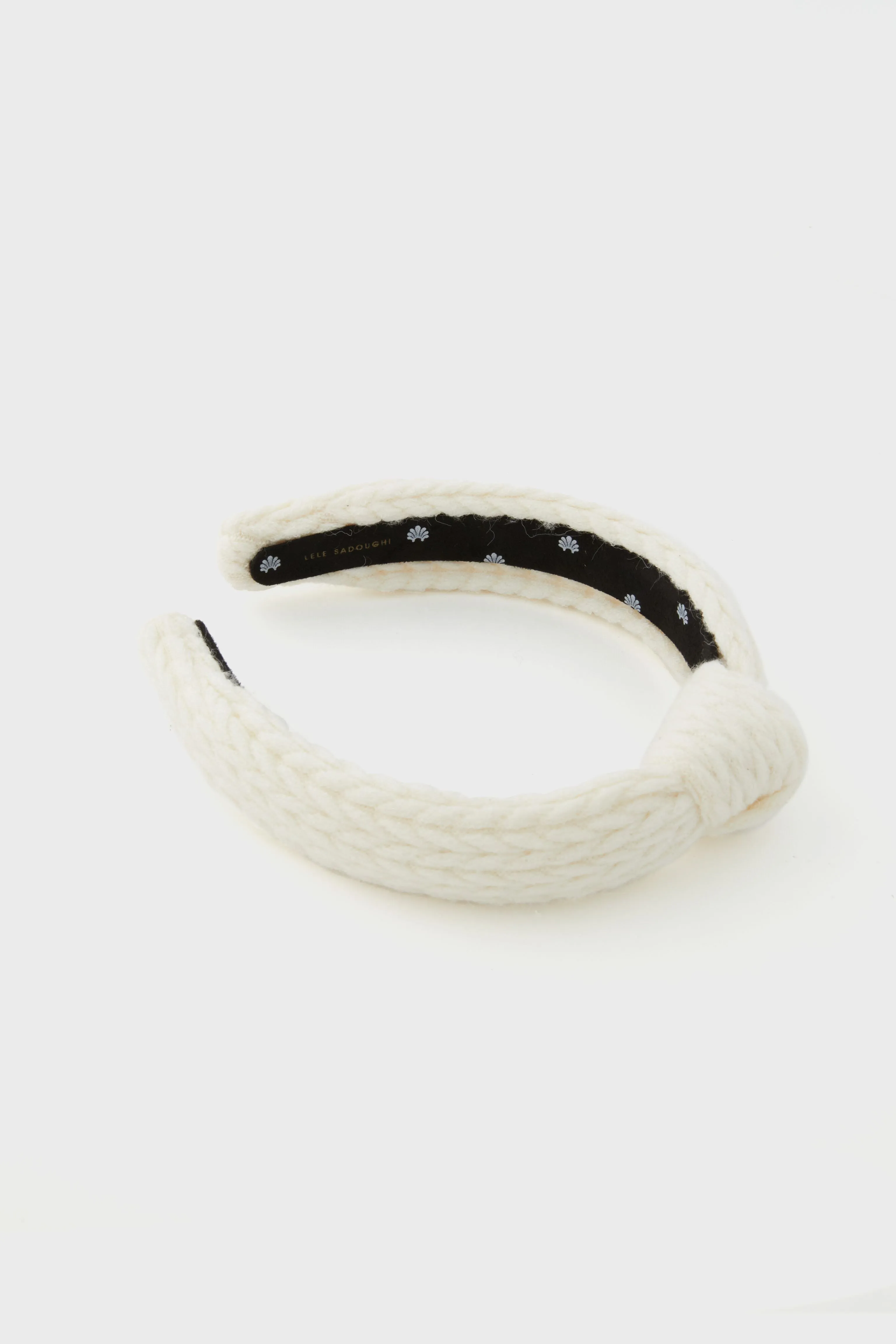 Ivory Cable Knit Slim Knotted Headband sold by Tuckernuck product image thumbnail 3