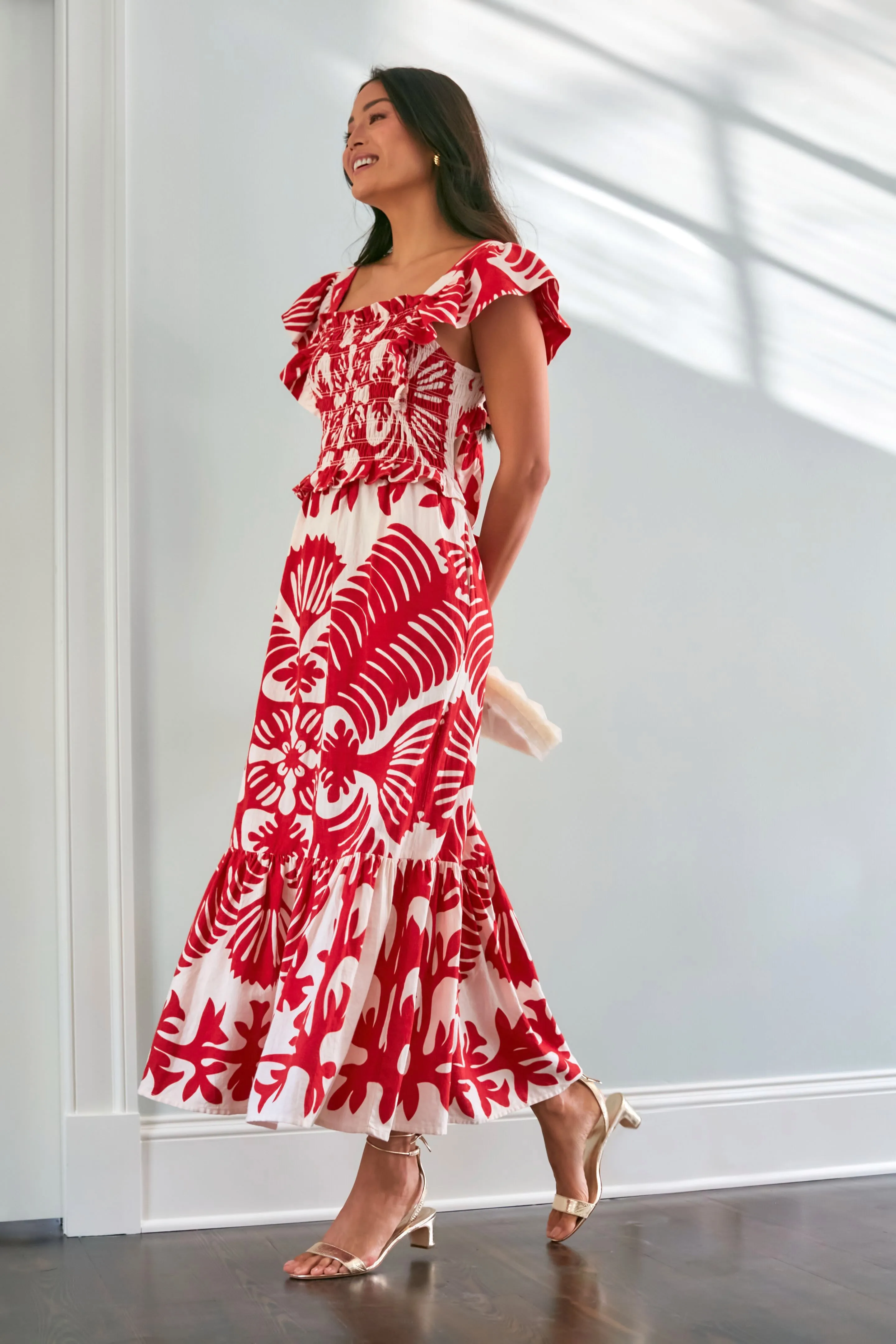 Ruby Henrietta Print Smocked Slip Dress sold by Tuckernuck product image thumbnail 2