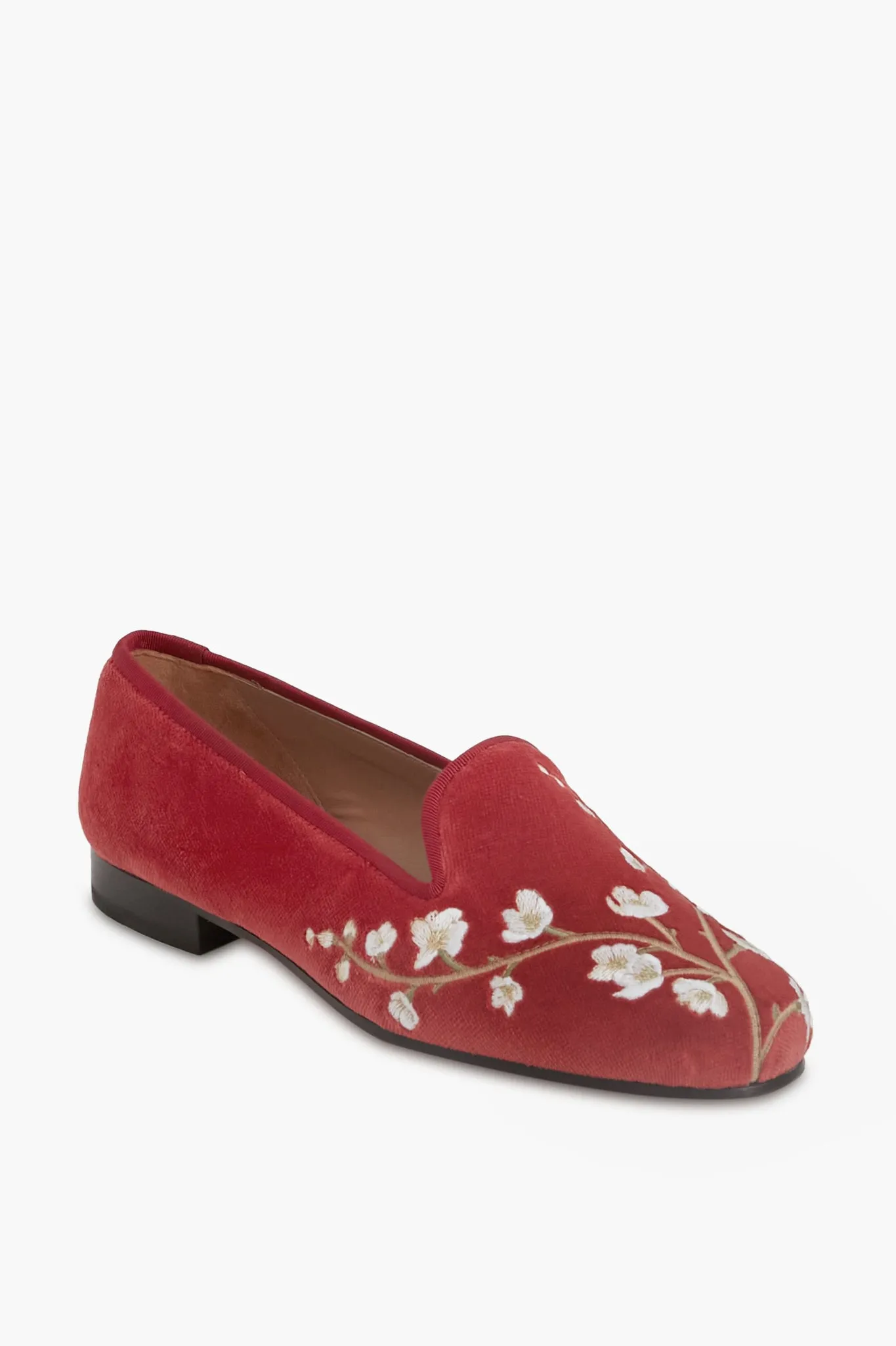 Cranberry Red Velvet Cherry Blossom Loafers sold by Tuckernuck
