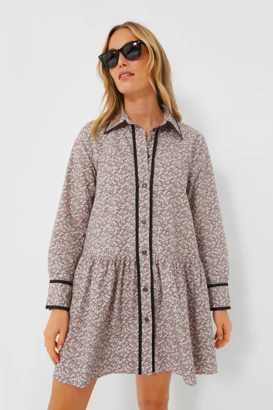 Frost Gray Printed Cotton Mini Shirt Dress sold by Tuckernuck