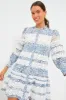 Lace Trim Blue Etched Floral Emmie Mini Dress sold by Tuckernuck