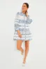 Lace Trim Blue Etched Floral Emmie Mini Dress sold by Tuckernuck