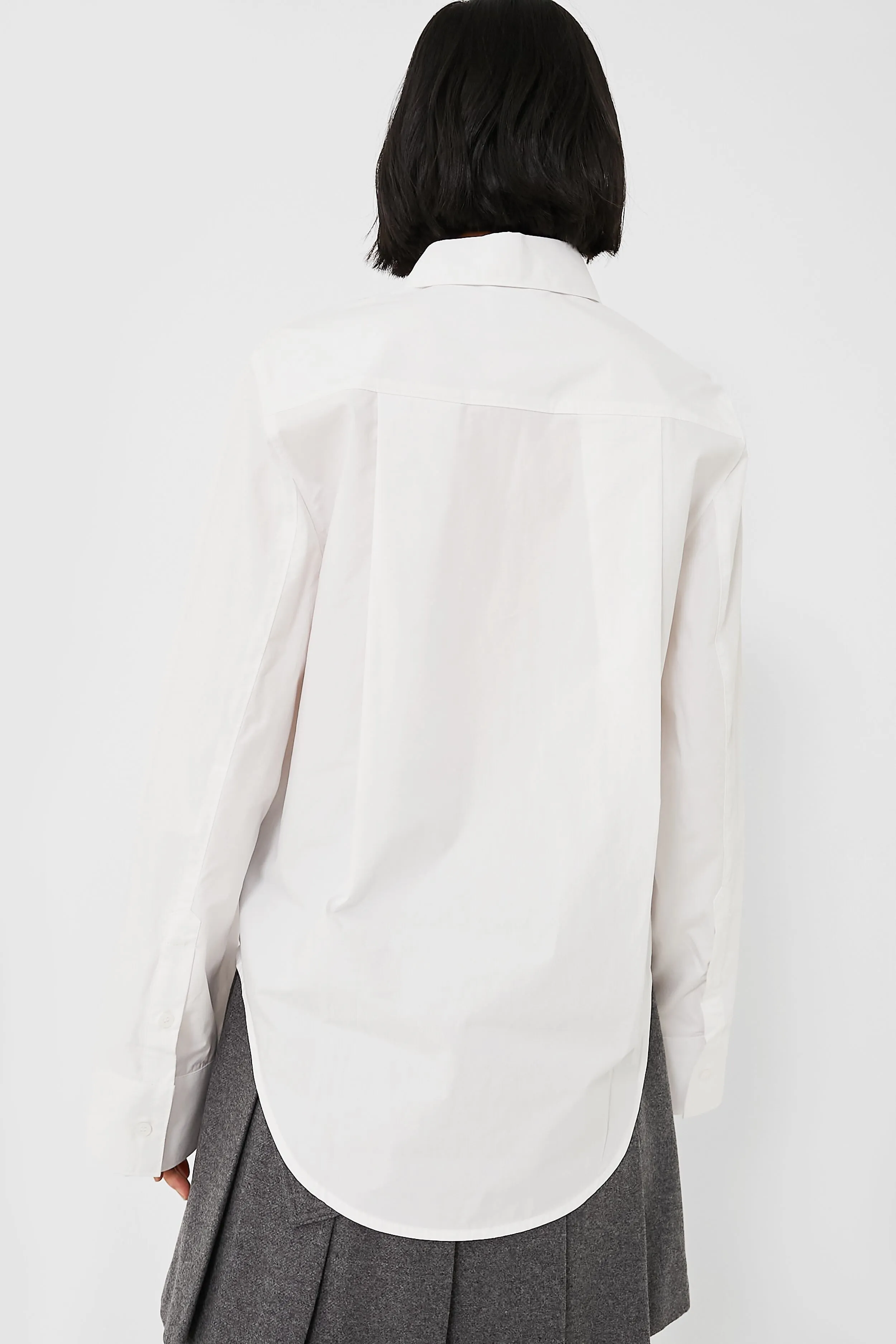 White Cotton Wide Sleeve Shirt sold by Tuckernuck product image thumbnail 4