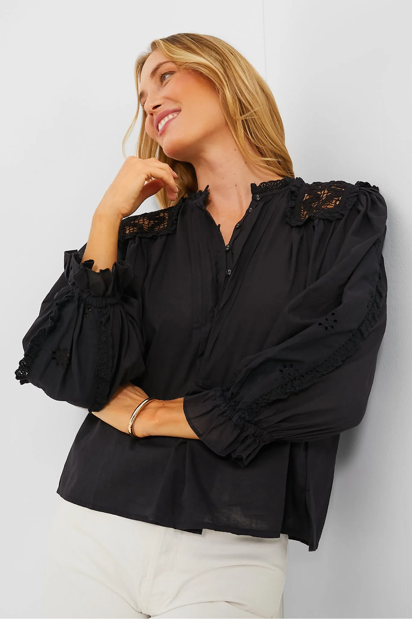 Black Claudia Blouse sold by Tuckernuck