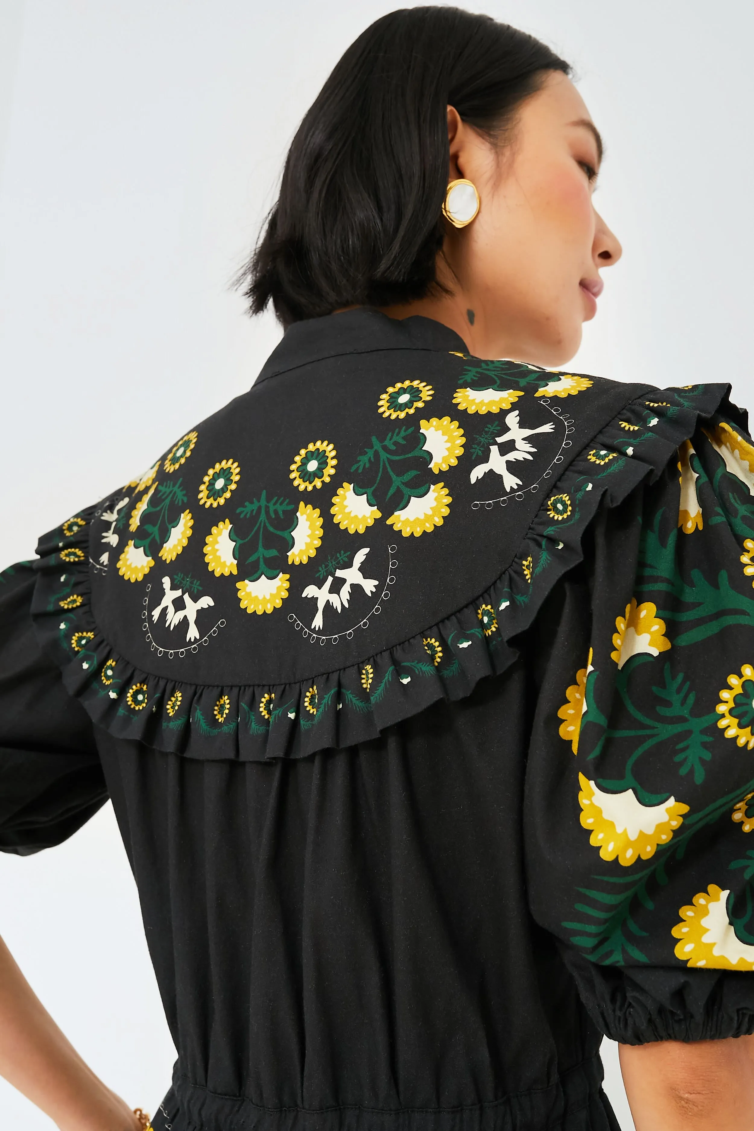 Black Perle Print Puff Sleeve Dress sold by Tuckernuck product image thumbnail 5