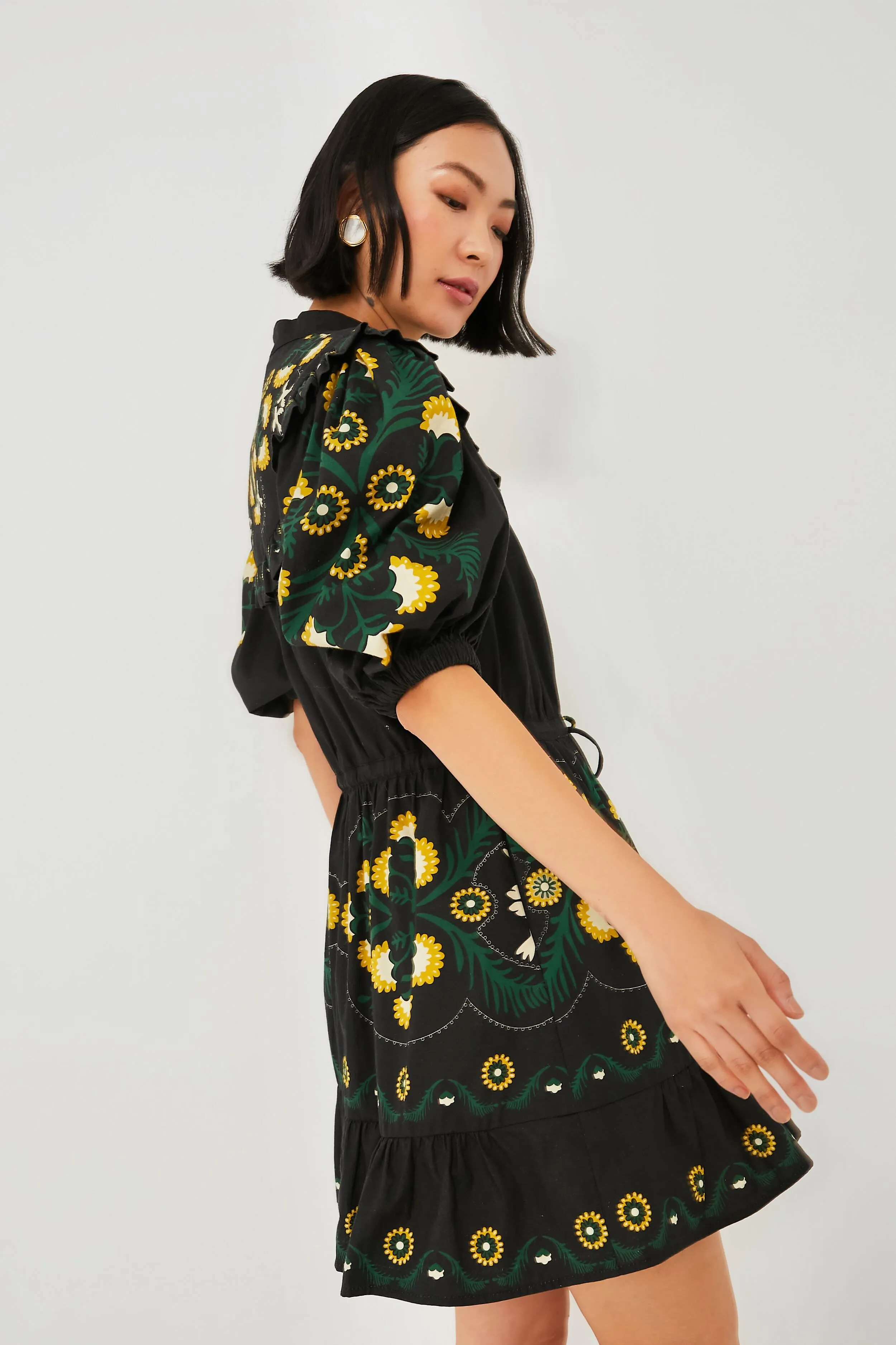 Black Perle Print Puff Sleeve Dress sold by Tuckernuck product image thumbnail 3