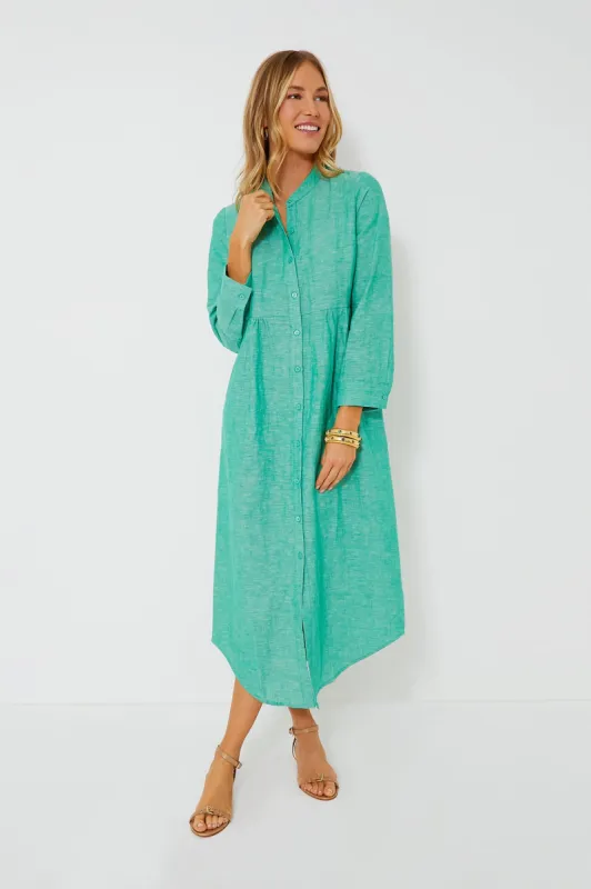 Sea Green Linen Lydell Maxi Dress made by Tuckernuck