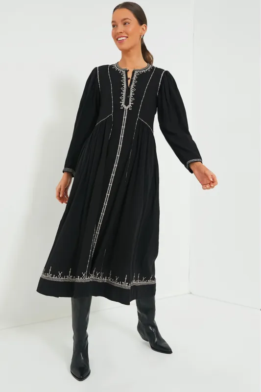 Black Embroidered Pippa Dress sold by Tuckernuck