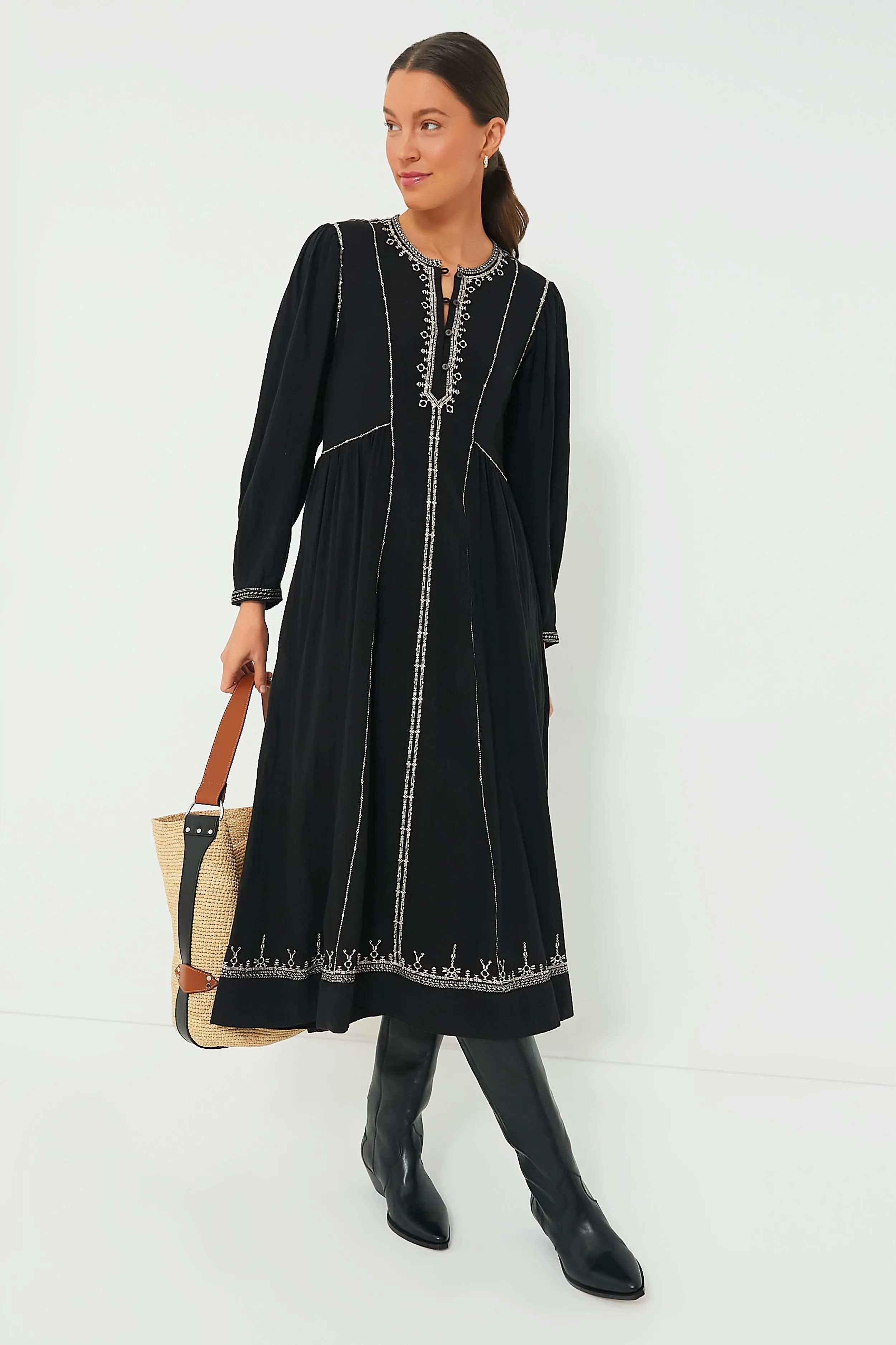 Black Embroidered Pippa Dress sold by Tuckernuck product image thumbnail 2