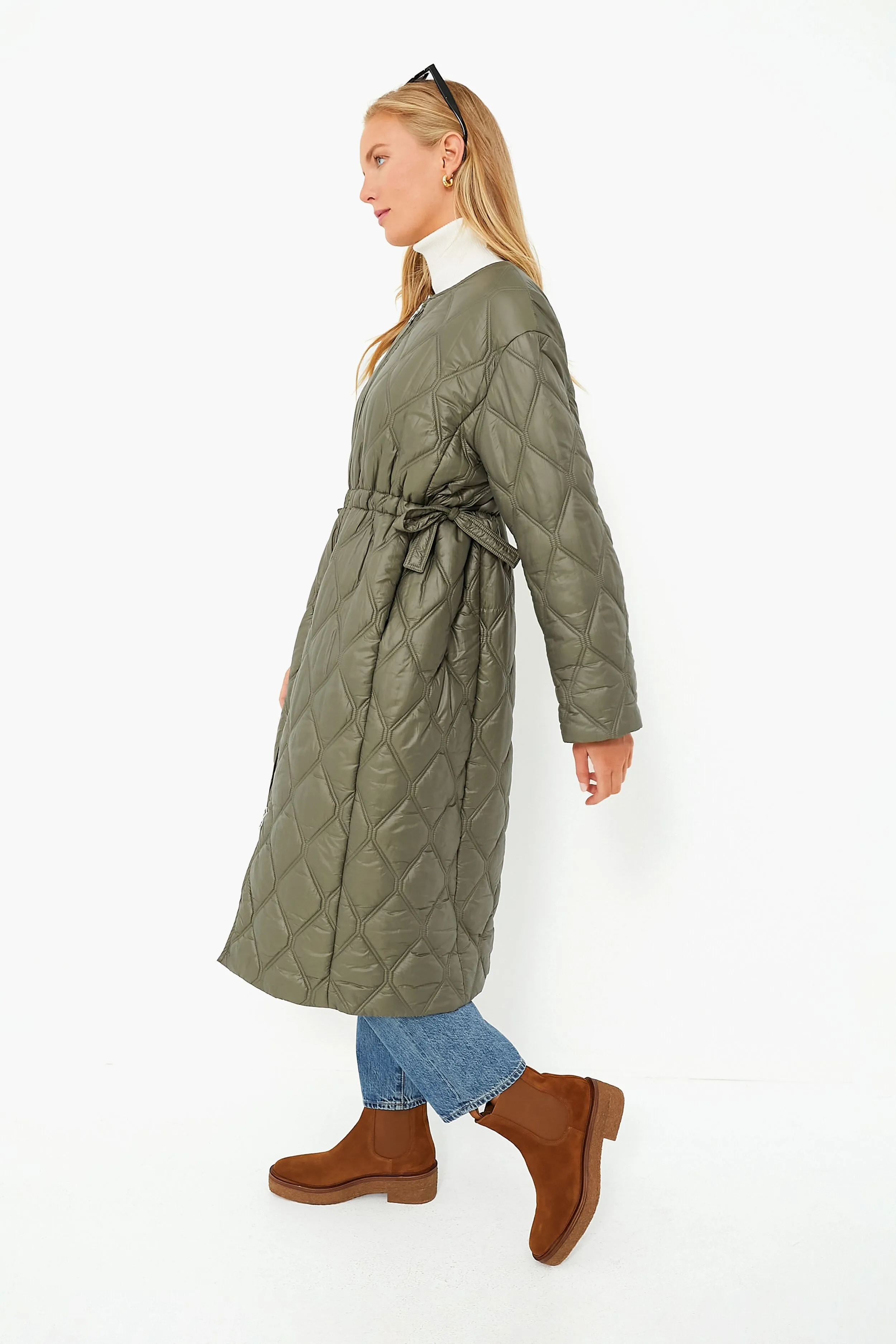 Kalamata Shiny Quilt Long Coat sold by Tuckernuck product image thumbnail 3