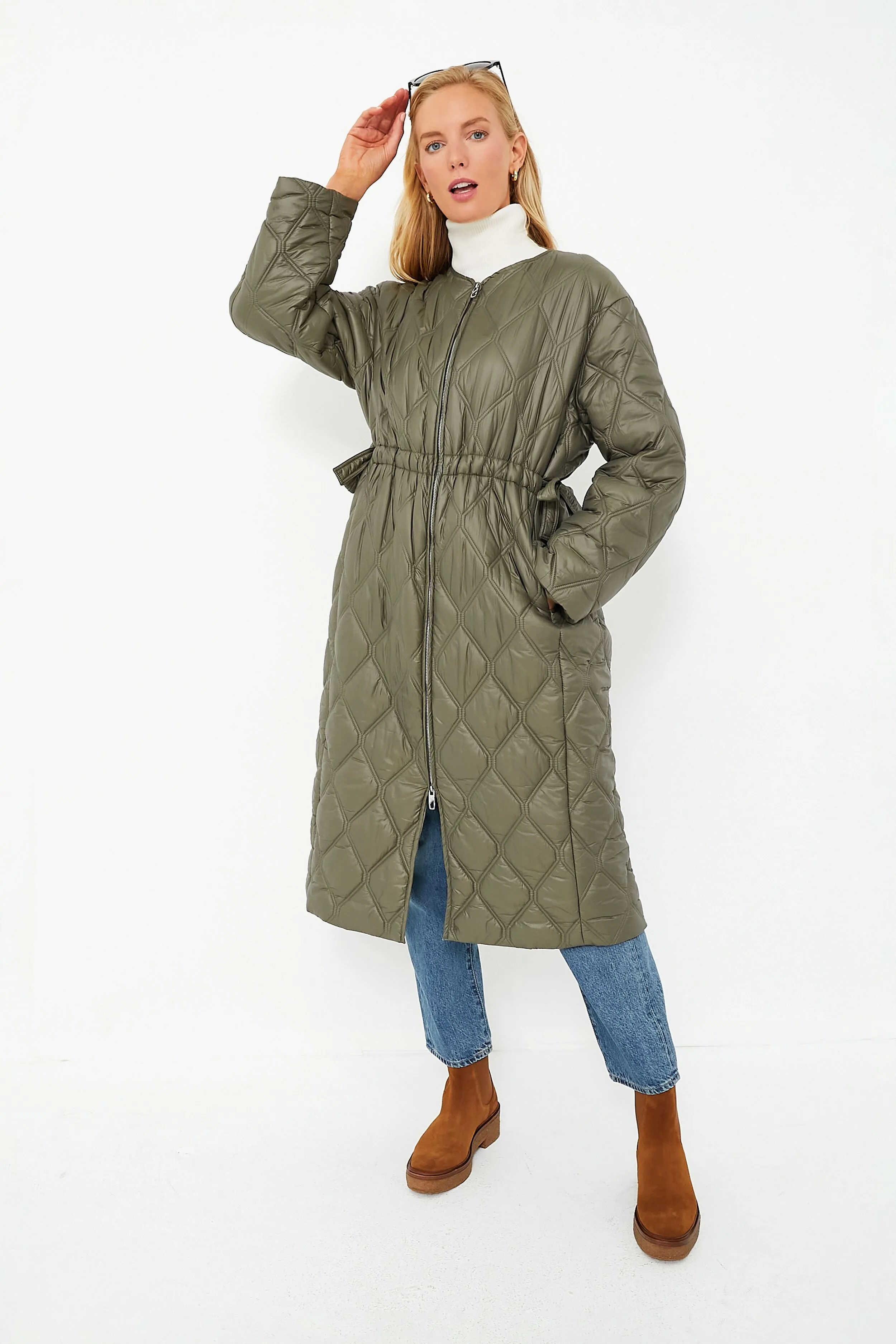 Kalamata Shiny Quilt Long Coat sold by Tuckernuck product image thumbnail 2