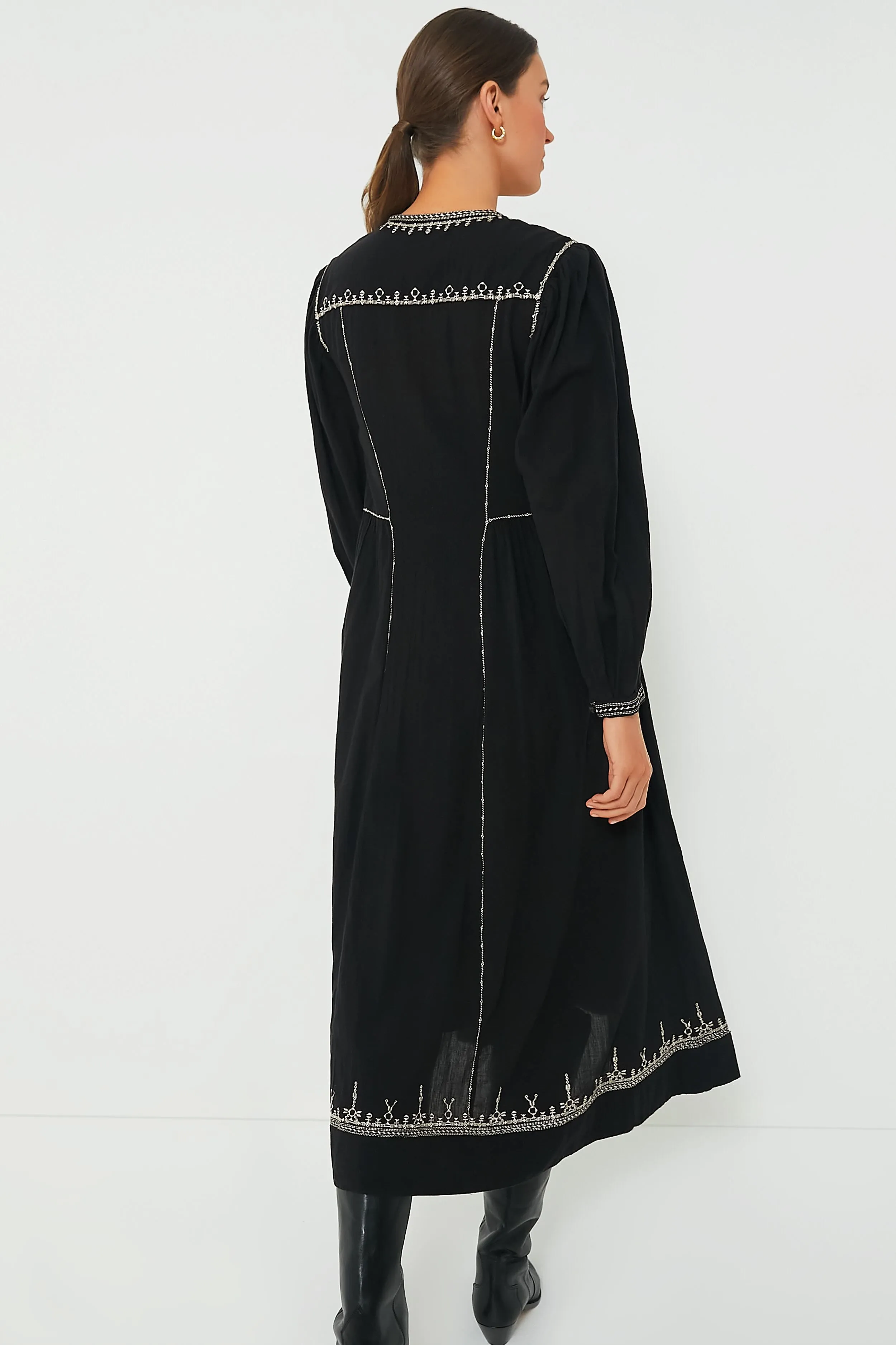 Black Embroidered Pippa Dress sold by Tuckernuck product image thumbnail 4