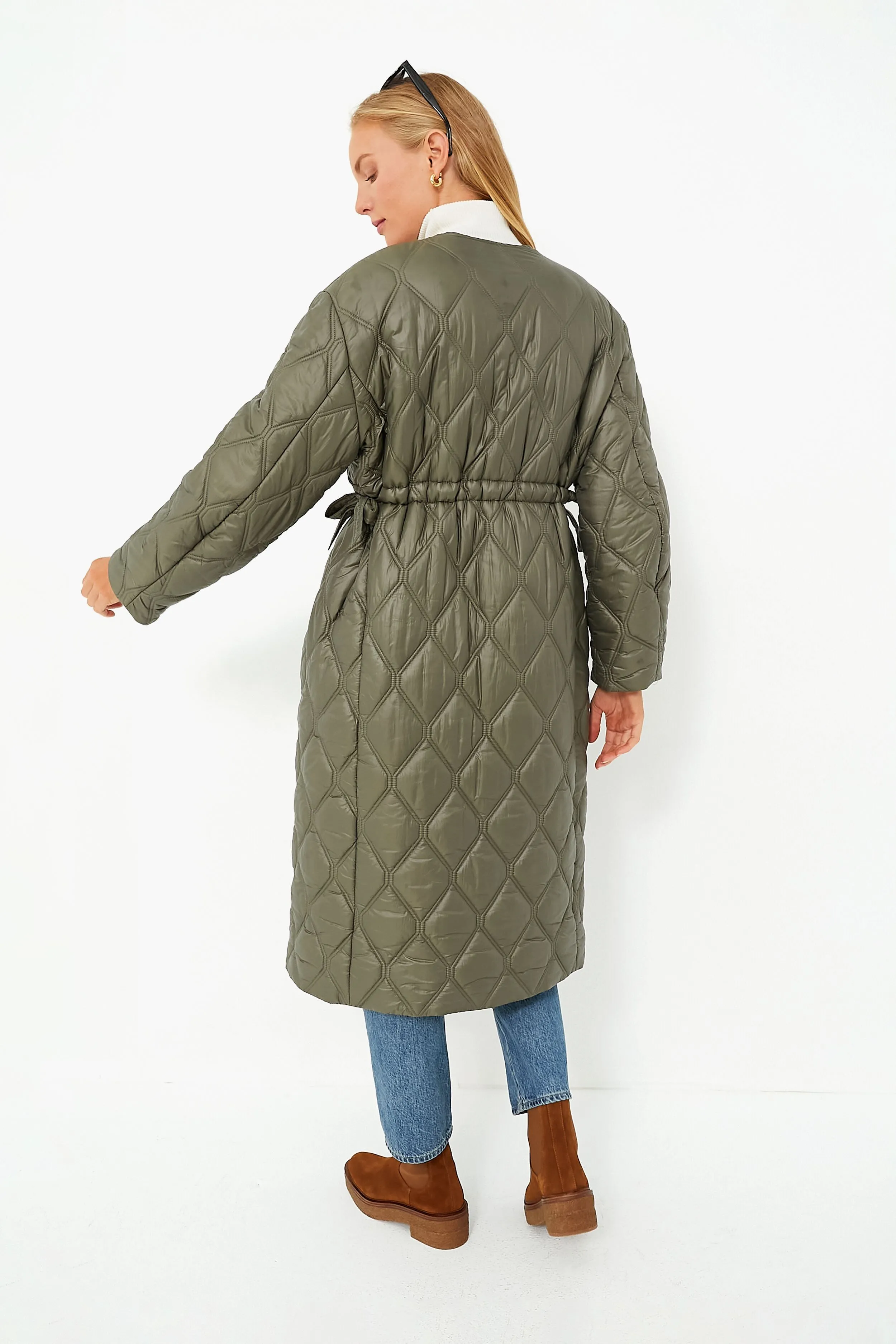 Kalamata Shiny Quilt Long Coat sold by Tuckernuck product image thumbnail 4