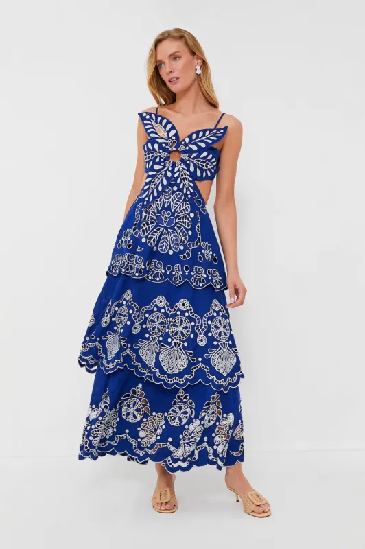 Blue Flower Richelieu Midi Dress sold by Tuckernuck