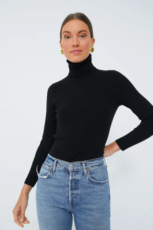 Black Andover Ribbed Turtleneck sold by Tuckernuck