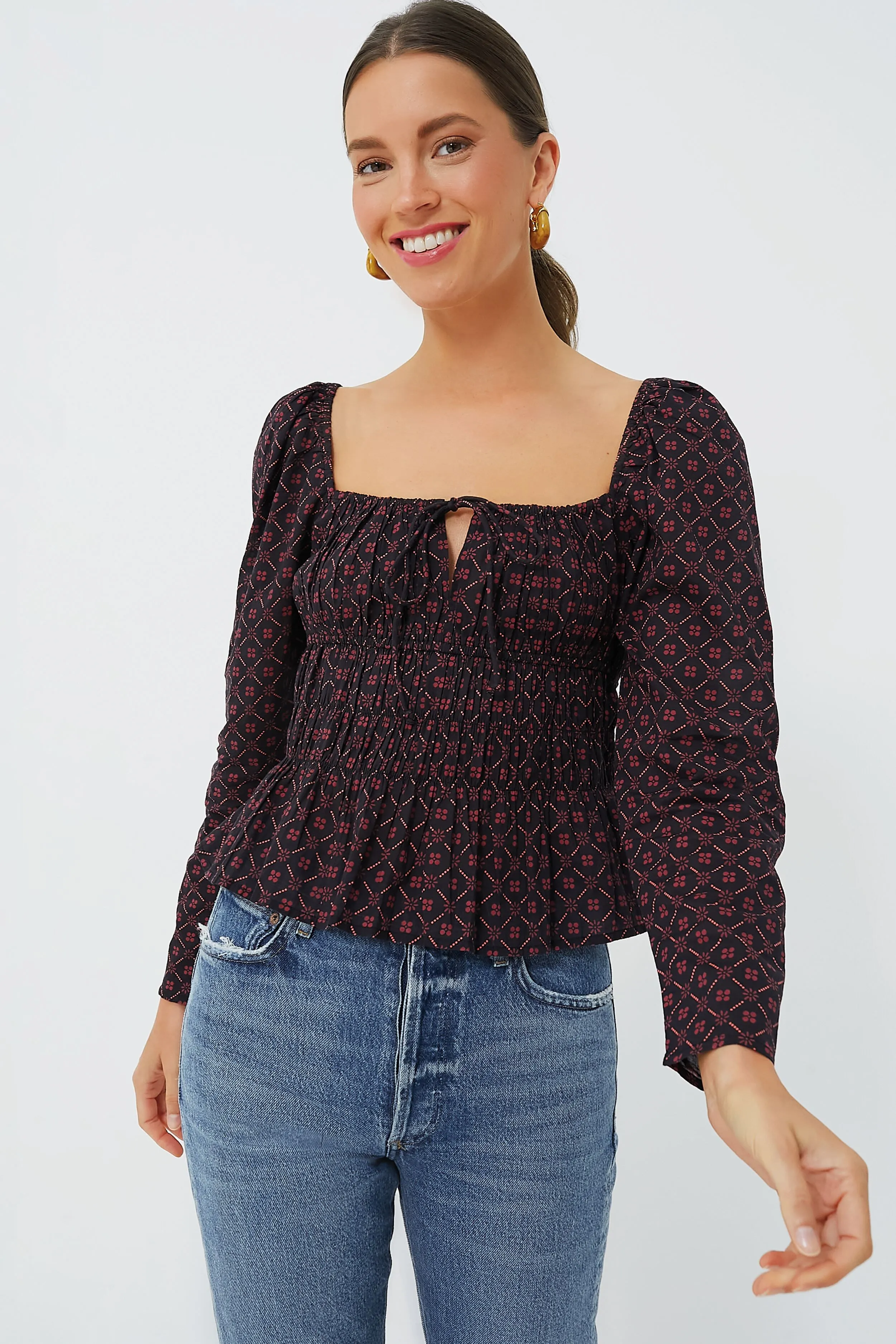 Printed Voile Raphaela Top sold by Tuckernuck