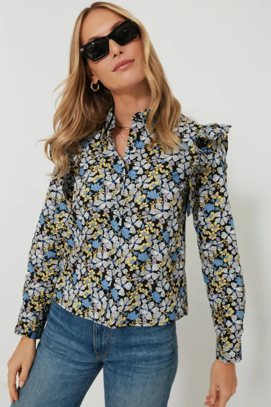 Blue & Yellow Floral Primrose Blouse sold by Tuckernuck
