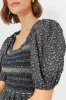 Multi Maia Floral Print Puff Sleeve Smocked Top sold by Tuckernuck