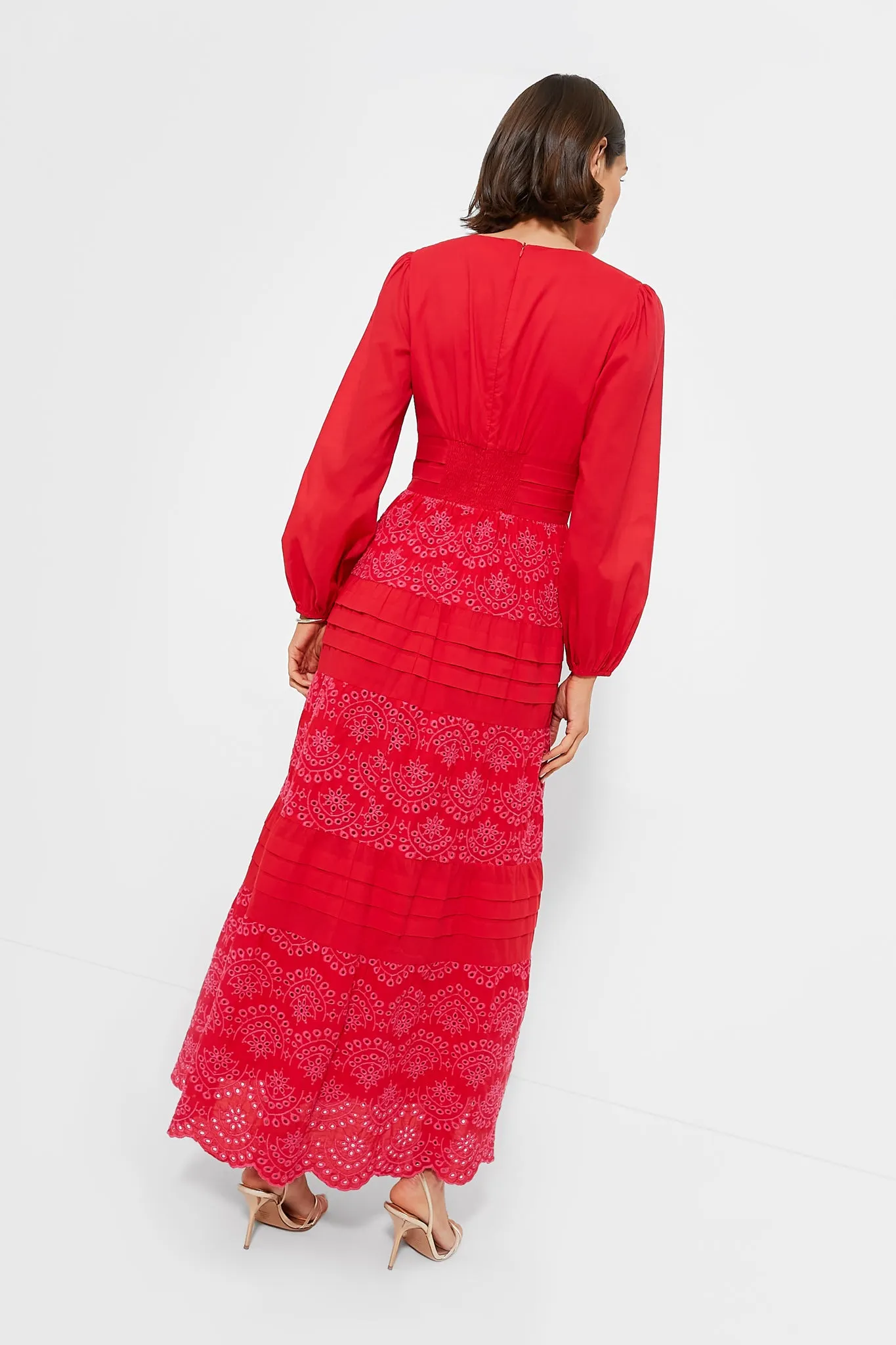Red Eyelet Lola Maxi Dress sold by Tuckernuck product image thumbnail 4