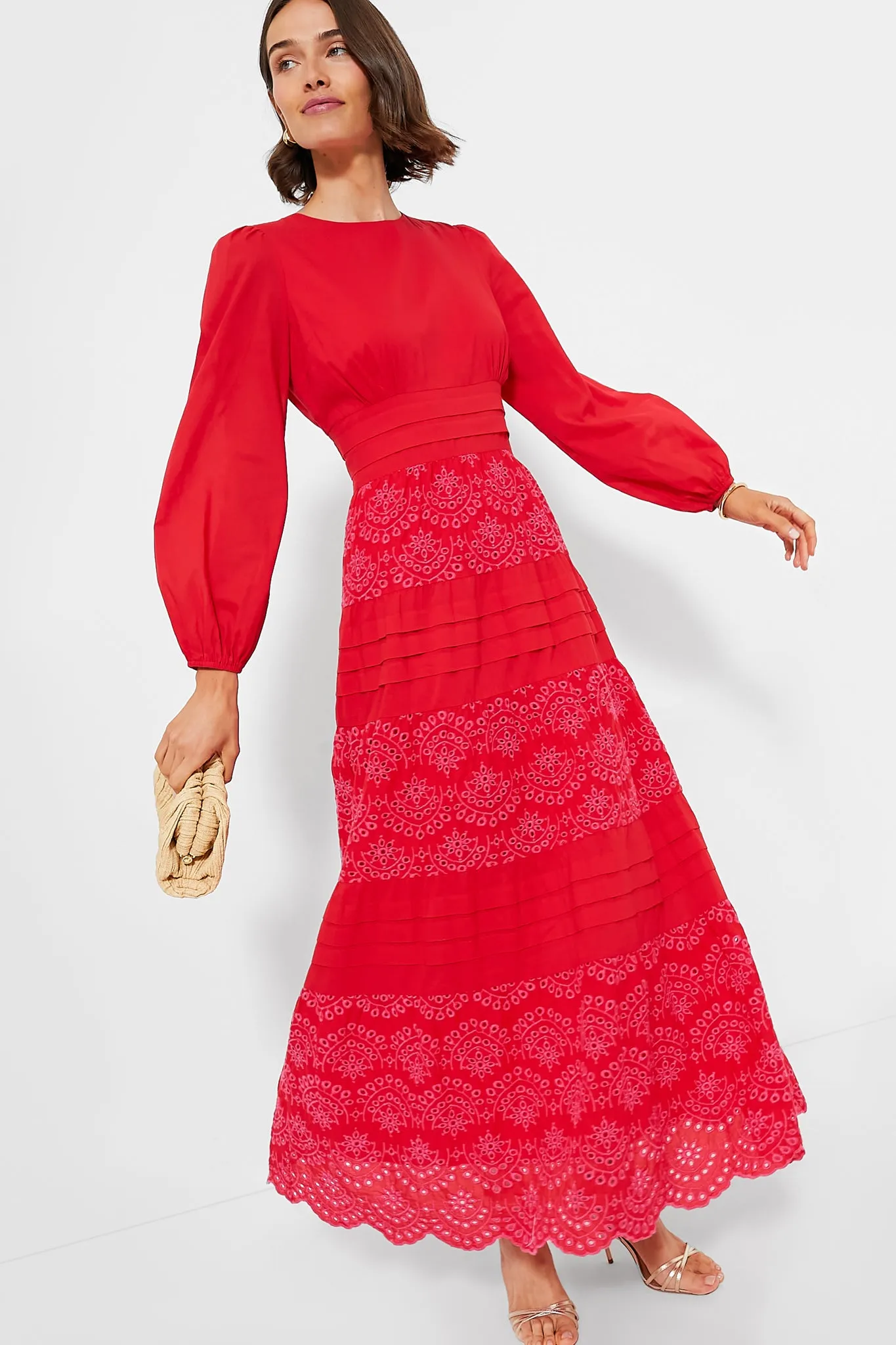 Red Eyelet Lola Maxi Dress sold by Tuckernuck product image thumbnail 2