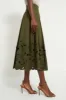 Olive Volume Hem Pleat Detail Skirt sold by Tuckernuck