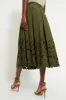 Olive Volume Hem Pleat Detail Skirt sold by Tuckernuck