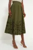 Olive Volume Hem Pleat Detail Skirt sold by Tuckernuck