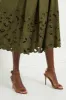 Olive Volume Hem Pleat Detail Skirt sold by Tuckernuck