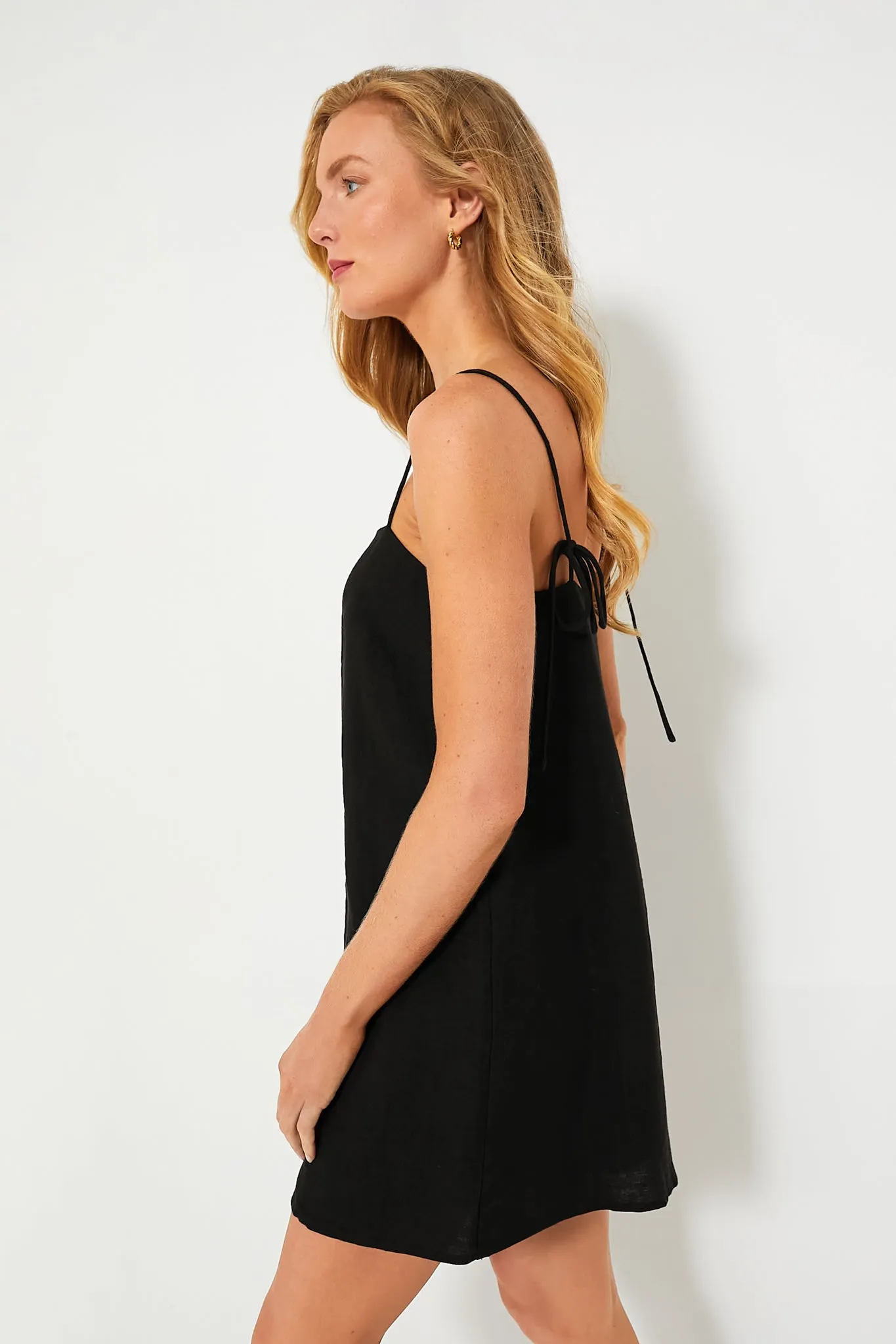 Black Linen Lea Dress sold by Tuckernuck product image thumbnail 3