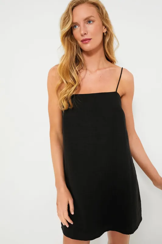 Black Linen Lea Dress sold by Tuckernuck