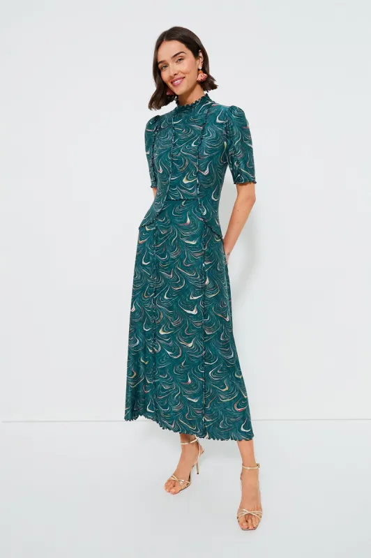 Green Amara Marble Print Long Sleeve Dress sold by Tuckernuck