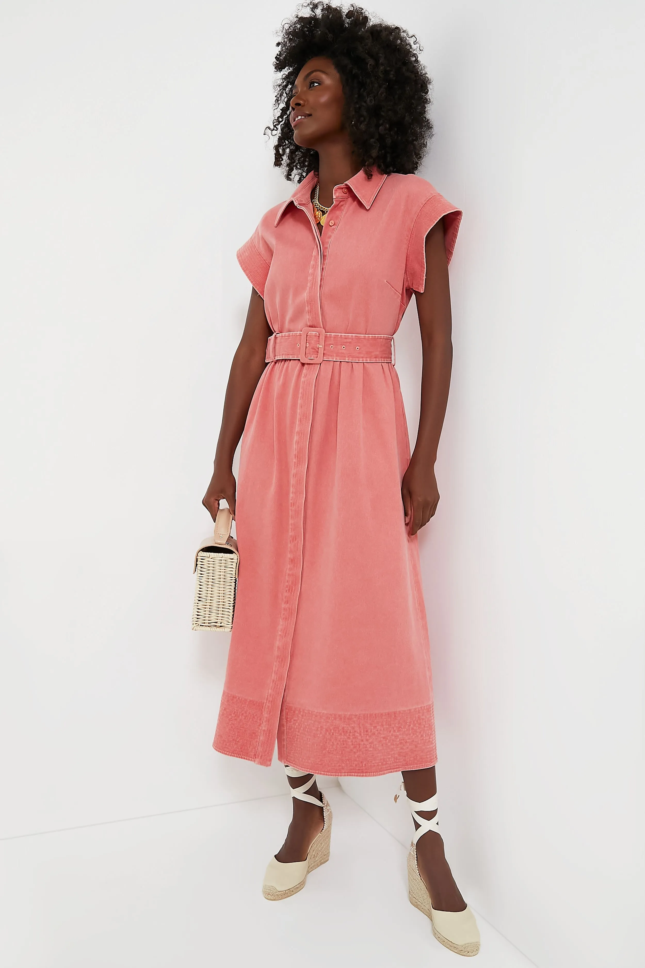 Nantucket Red Stretch Twill Chloe Dress sold by Tuckernuck product image thumbnail 3