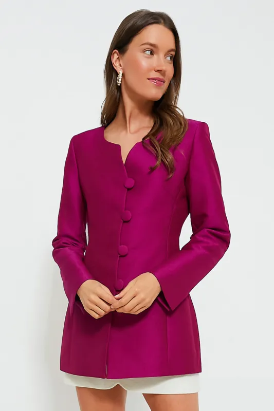 Fuchsia Claudia Crepe Jacket sold by Tuckernuck