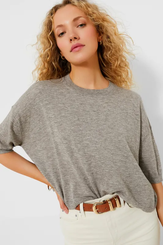 Taupe Delilah Knit Tee sold by Tuckernuck
