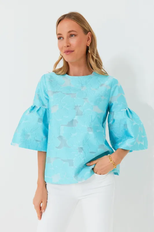 Cyan Fil Coupe Harper Bell Sleeve Blouse sold by Tuckernuck