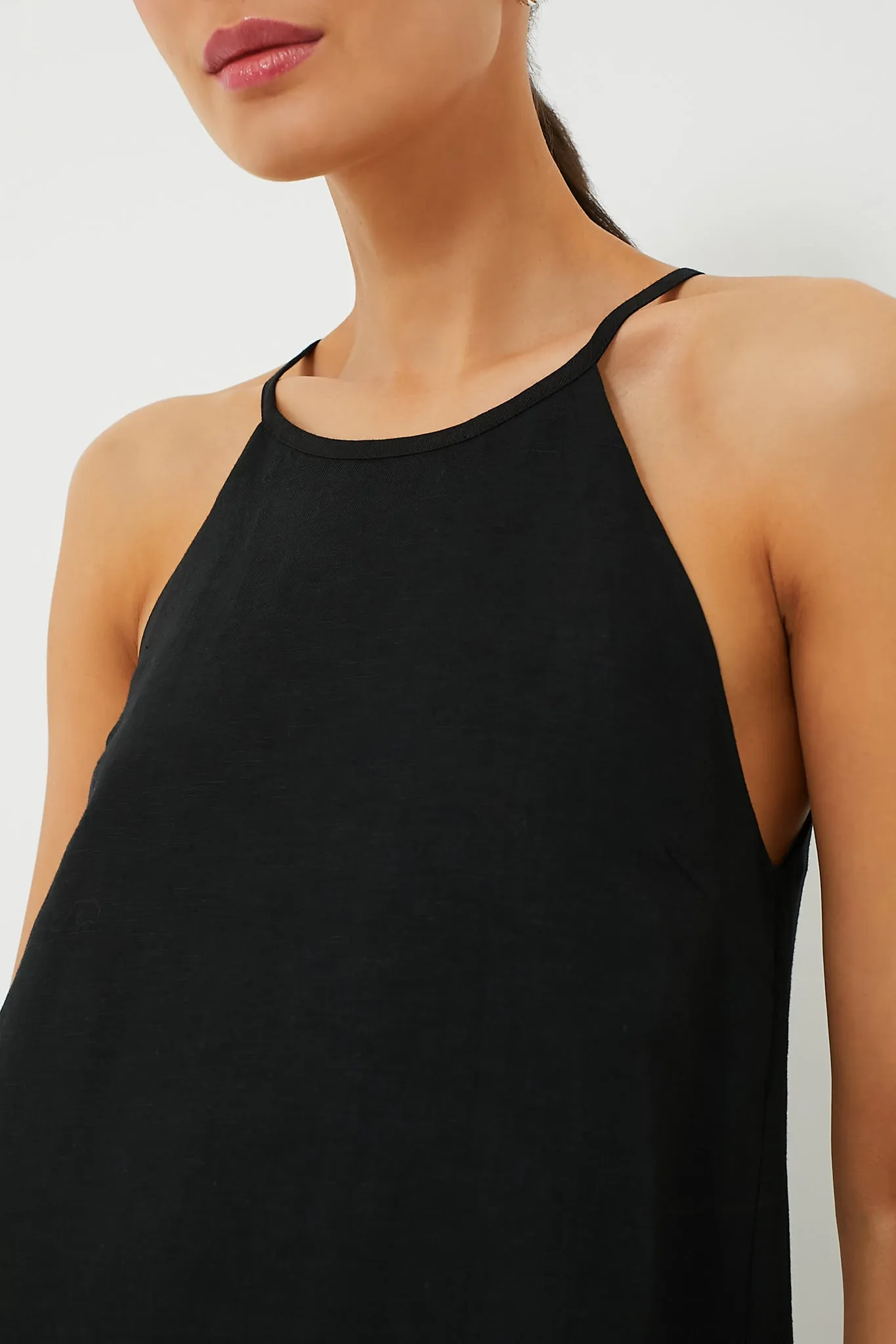 Black Linen High Neck Short Dress sold by Tuckernuck product image thumbnail 5