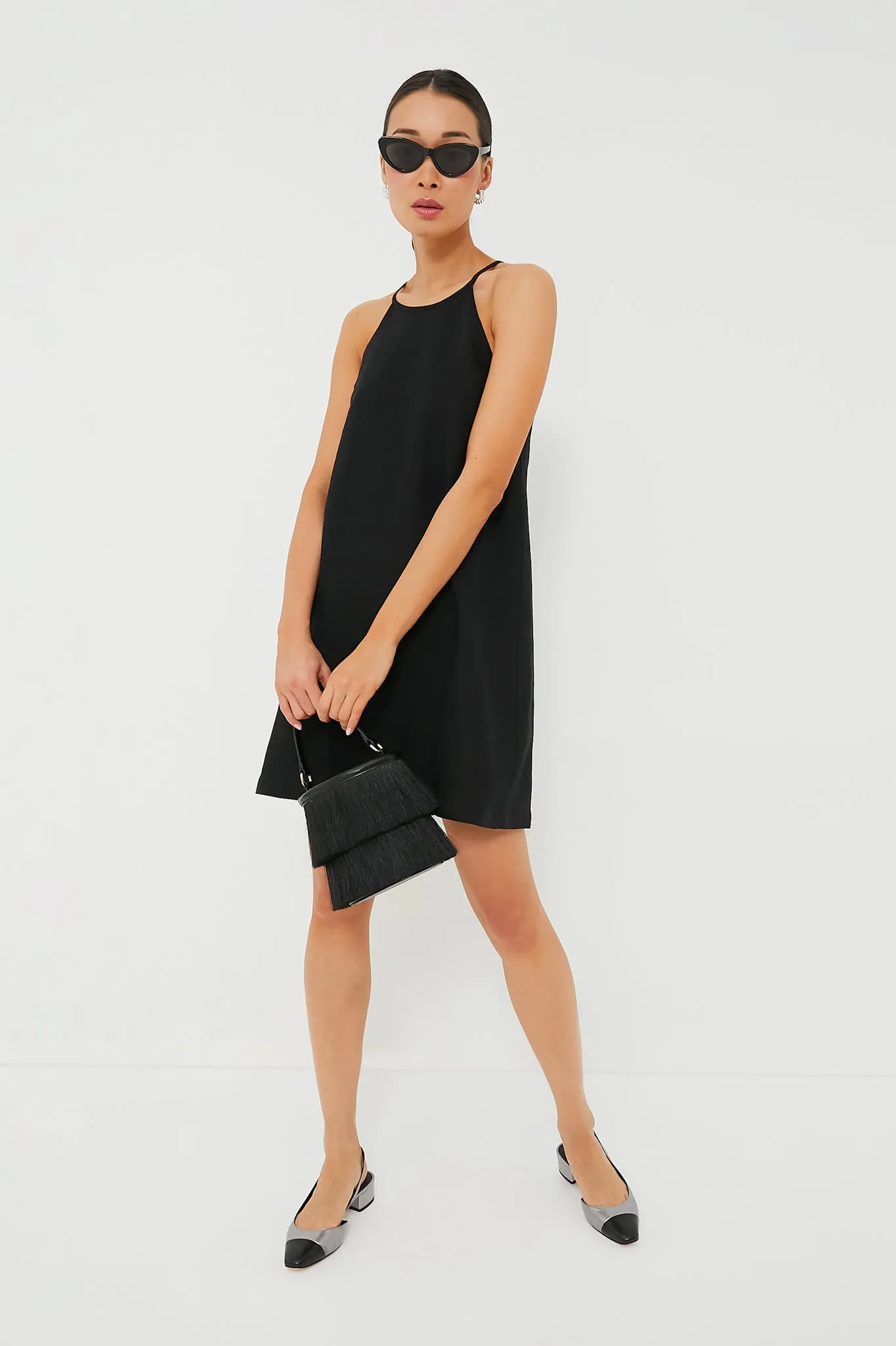 Black Linen High Neck Short Dress sold by Tuckernuck product image thumbnail 2