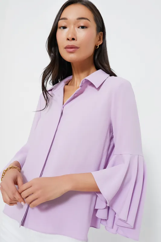 Lilac Norah Bell Sleeve Blouse sold by Tuckernuck
