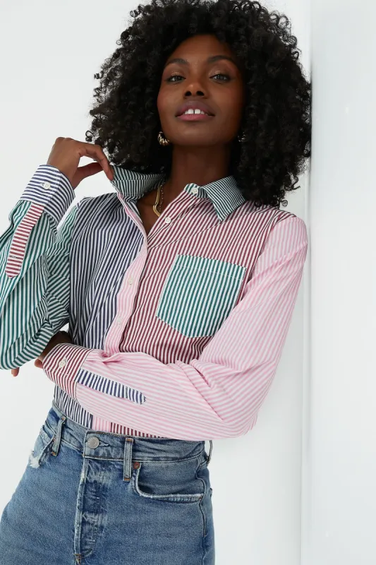 Dark Multi Stripe Boyfriend Shirt sold by Tuckernuck