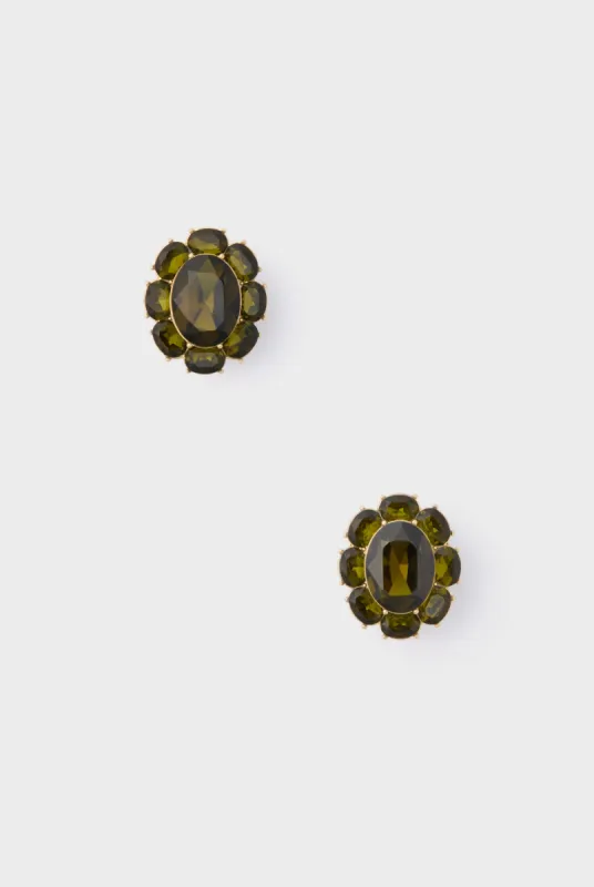 Olive Crystal Emaline Studs sold by Tuckernuck