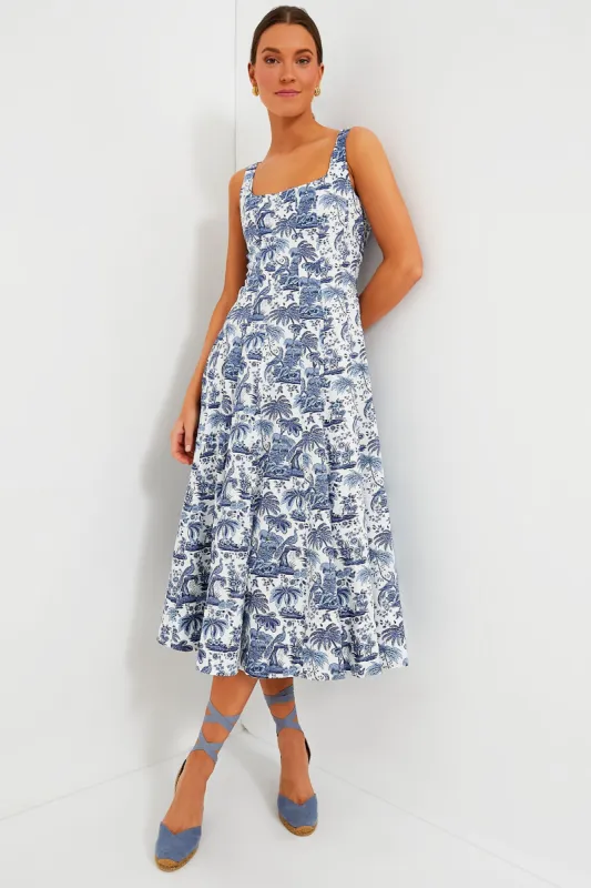 Blue Toile Wells Dress sold by Tuckernuck