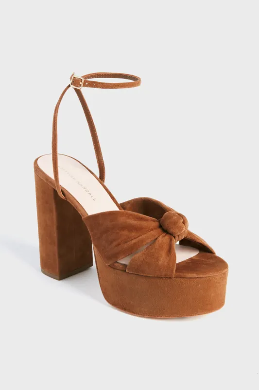 Cacao Suede Roz Platform Heels sold by Tuckernuck