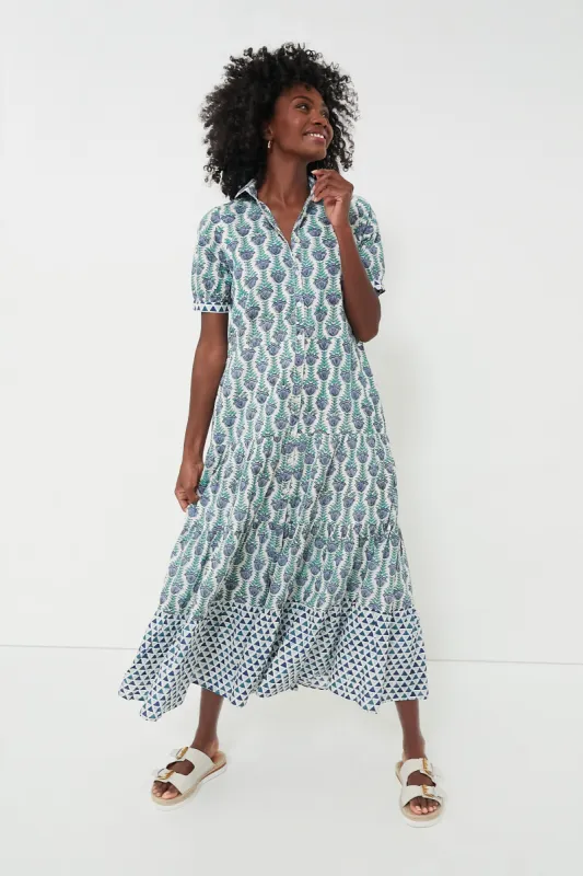 Blue Multi Short Sleeve Maxi Dress sold by Tuckernuck