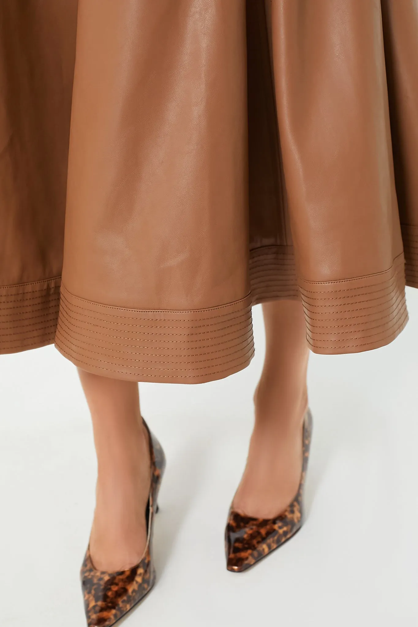 Cognac Leather Brynn Skirt sold by Tuckernuck product image thumbnail 5