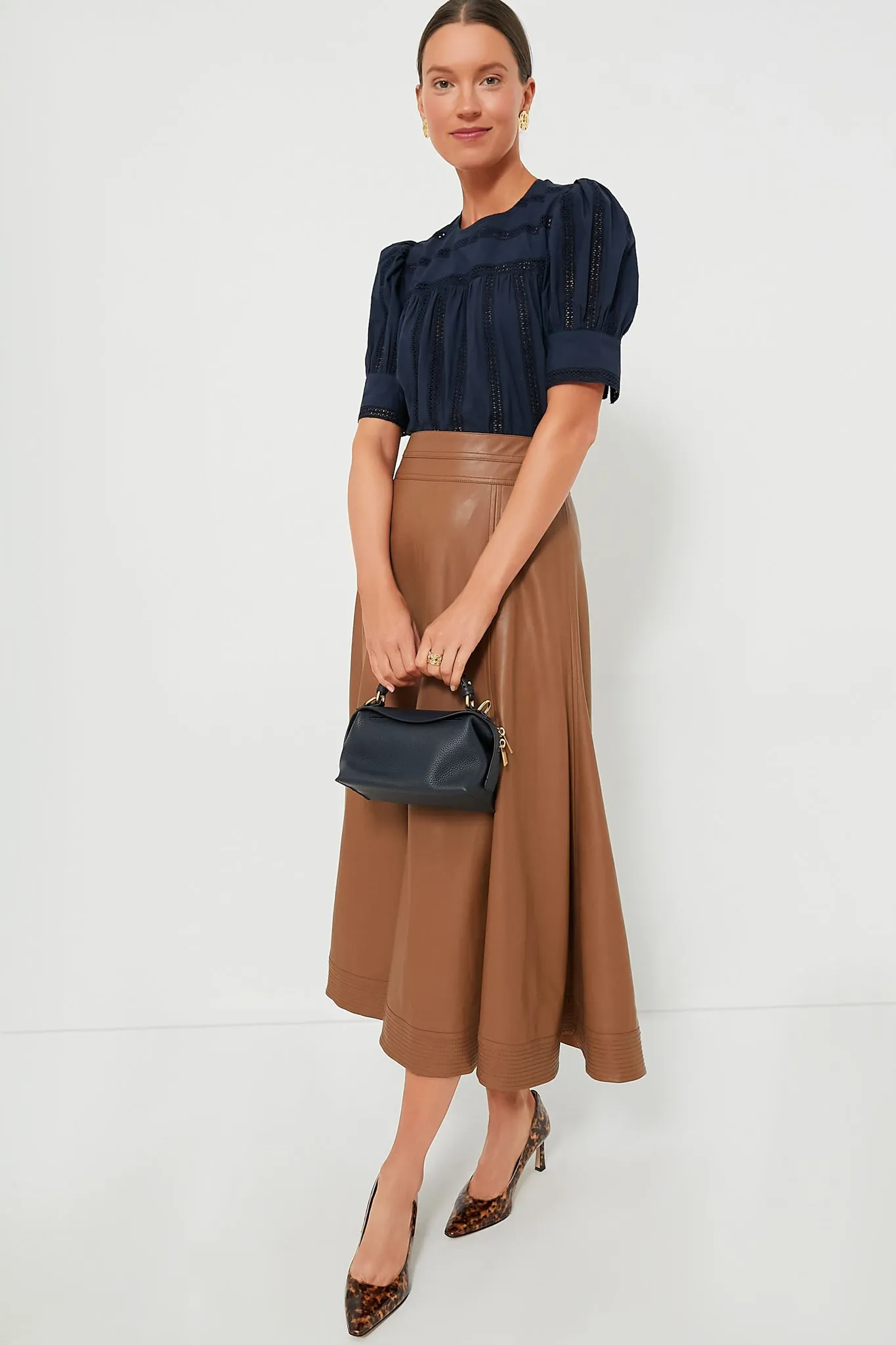 Cognac Leather Brynn Skirt sold by Tuckernuck product image thumbnail 2