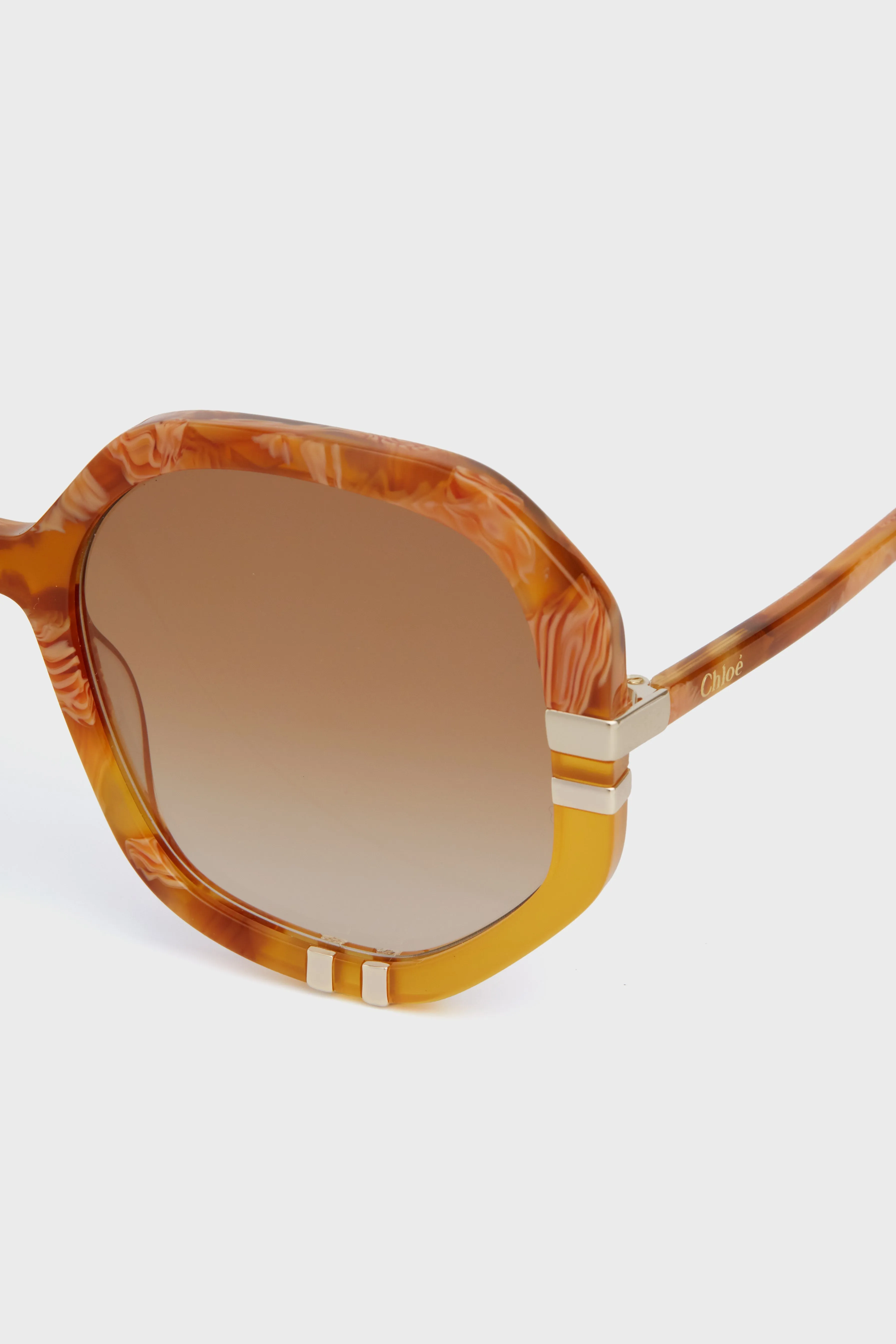 Shiny Caramel and Beige Spotted Havana West Sunglasses sold by Tuckernuck product image thumbnail 4
