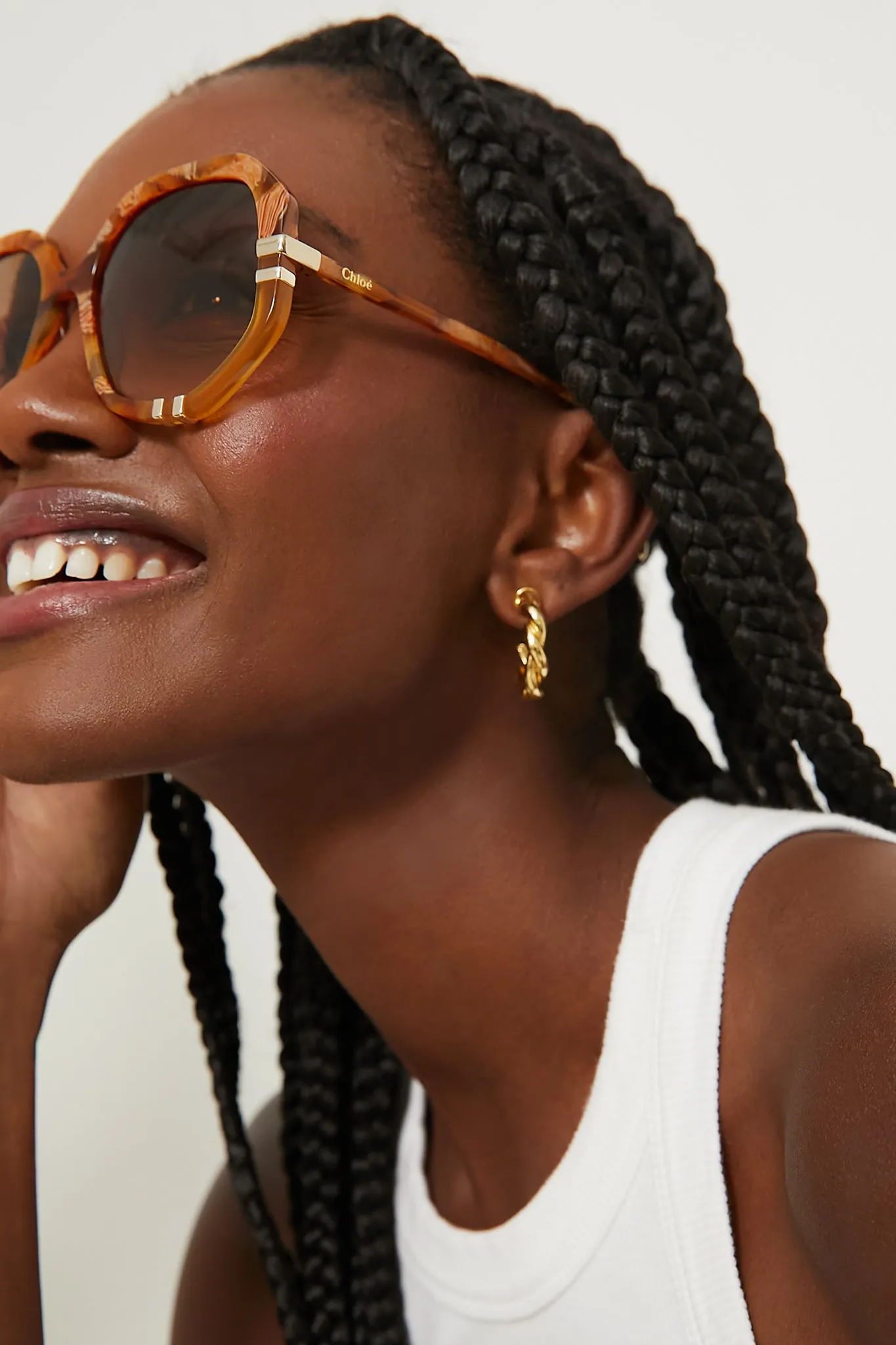 Shiny Caramel and Beige Spotted Havana West Sunglasses sold by Tuckernuck product image thumbnail 2