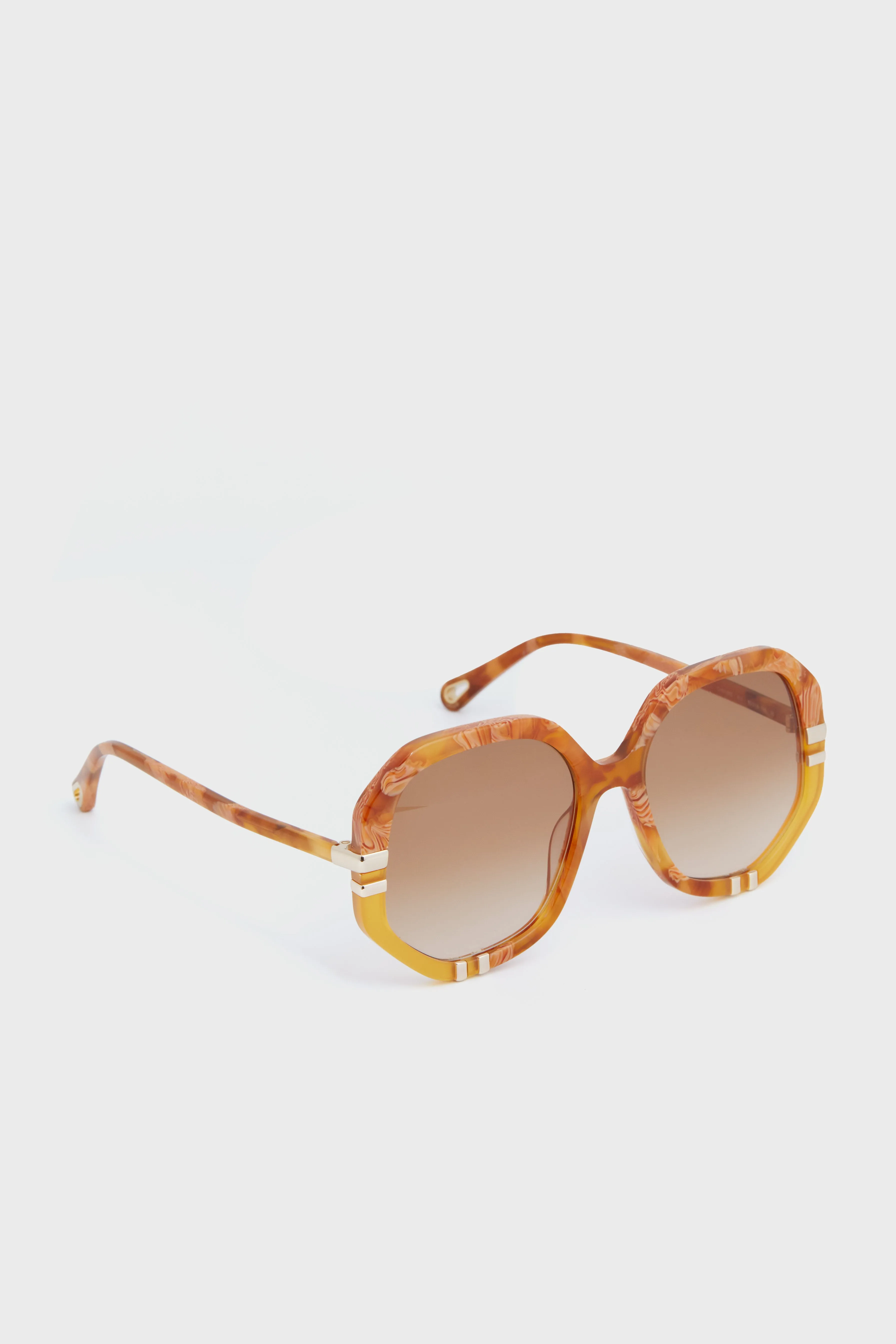 Shiny Caramel and Beige Spotted Havana West Sunglasses sold by Tuckernuck product image thumbnail 3